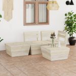Set de mobilier de grădină paleți, 4 piese, lemn molid tratat GartenMobel Dekor
