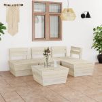 Set mobilier paleți pentru grădină 5 piese lemn molid tratat GartenMobel Dekor