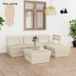Set mobilier paleți pentru grădină 5 piese lemn molid tratat GartenMobel Dekor