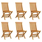 Scaune de grădină pliabile, 6 buc., lemn masiv de tec GartenMobel Dekor