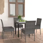 Set mobilier de grădină, 5 piese, gri, poliratan GartenMobel Dekor