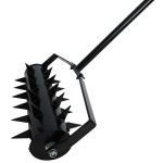 Aerator manual gazon cu roti si tepi pentru afanarea solului, constructie metalica, inaltime 148 cm, latime lucru 40 cm Household NewTrend