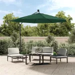 vida XL Pânză de schimb umbrelă de soare consolă, verde, 350 cm GartenMobel Dekor