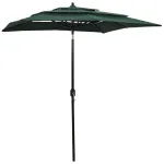 Umbrelă grădină 3 niveluri, stâlp din aluminiu, verde, 2x2 m GartenMobel Dekor