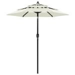 Umbrelă de grădină cu 3 niveluri, stâlp aluminiu, nisipiu, 2 m GartenMobel Dekor