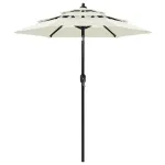 Umbrelă de grădină cu 3 niveluri, stâlp aluminiu, nisipiu, 2 m GartenMobel Dekor