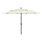 Umbrelă grădină cu 3 niveluri, stâlp aluminiu, nisipiu, 3,5 m GartenMobel Dekor