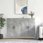 Dulap cu montaj pe perete, 2 buc, gri beton, 69,5x34x90 cm GartenMobel Dekor