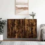 Dulapuri montate pe perete, 2 buc, stejar afumat, 69,5x34x90 cm GartenMobel Dekor