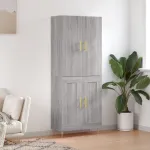 Dulap înalt, gri sonoma, 69,5x34x180 cm, lemn compozit GartenMobel Dekor