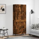 Dulap înalt, stejar fumuriu, 69,5x34x180, lemn compozit GartenMobel Dekor