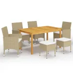 Set mobilier de grădină, 7 piese, bej GartenMobel Dekor