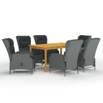 Set mobilier de grădină, 7 piese, gri deschis GartenMobel Dekor