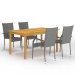 Set mobilier pentru grădină, 5 piese, gri GartenMobel Dekor