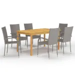 Set mobilier pentru grădină, 7 piese, gri GartenMobel Dekor