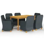 Set mobilier de grădină, 7 piese, gri închis GartenMobel Dekor