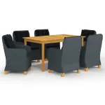 Set mobilier de grădină, 7 piese, gri închis GartenMobel Dekor