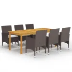 Set mobilier de grădină, 7 piese, maro GartenMobel Dekor