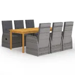 Set mobilier pentru grădină, 7 piese, gri GartenMobel Dekor