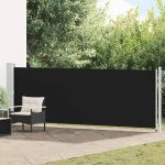 Copertină laterală retractabilă de terasă, negru, 140 x 600 cm GartenMobel Dekor