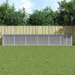 Coteț pui cu acoperiș gri deschis 603x98x90 cm oțel galvanizat GartenMobel Dekor