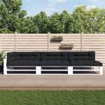 Perne de paleți, 7 buc., negru, material textil GartenMobel Dekor