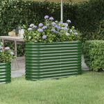 Strat înălțat grădină 114x40x68 cm oțel galvanizat GartenMobel Dekor