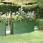 Strat înălțat grădină 152x40x68 cm oțel galvanizat GartenMobel Dekor