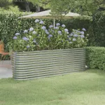 Strat înălțat grădină 224x40x68 cm oțel galvanizat GartenMobel Dekor