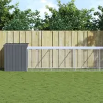 Coteț de pui cu incintă antracit 110x1017x110cm oțel galvanizat GartenMobel Dekor