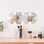 Oglindă de perete cu lumini LED 20x50 cm oval sticlă GartenMobel Dekor