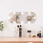 Oglindă de perete cu lumini LED 20x50 cm oval sticlă GartenMobel Dekor