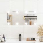 Oglindă de perete cu lumini LED 30x60 cm sticlă dreptunghiular GartenMobel Dekor