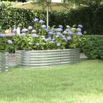 Strat înălțat grădină 152x80x36 cm oțel galvanizat GartenMobel Dekor