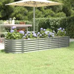 Strat înălțat grădină 224x80x36 cm oțel galvanizat GartenMobel Dekor