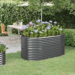 Strat înălțat grădină 152x80x68 cm oțel galvanizat GartenMobel Dekor