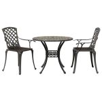 Set mobilier bistro, 3 piese, bronz, aluminiu turnat GartenMobel Dekor