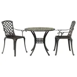 Set mobilier bistro, 3 piese, bronz, aluminiu turnat GartenMobel Dekor