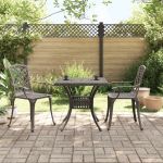 Set mobilier bistro, 3 piese, bronz, aluminiu turnat GartenMobel Dekor