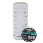 Set 10 benzi izolatoare Detoolz albe 19 mm x 20 m, pentru izolații și marcaj