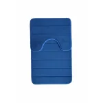 Set 2 covorașe de baie albastre, antiderapante și absorbante 80x50/50x40