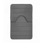 Set 2 covorașe de baie gri, antiderapante și absorbante, 80x50/50x40 cm