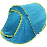 Cort de plajă pop-up Strend Pro, albastru-galben, 220x120x95 cm