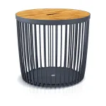 Măsuță 2în1 Clubo cu capac din bambus, coș depozitare 50L, antracit