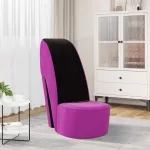 Scaun în formă de pantof cu toc, mov, catifea GartenMobel Dekor