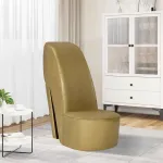 Scaun, design toc înalt, auriu, piele ecologică GartenMobel Dekor