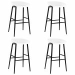 Scaune de bar, 4 buc., alb GartenMobel Dekor