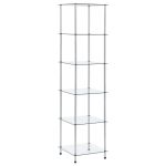 Raft cu 6 niveluri transparent, 40x40x160 cm, sticlă securizată GartenMobel Dekor