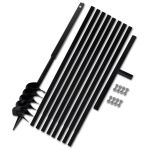 Burghiu de sol cu mâner 120 mm cu tub prelungitor 9 m, oțel GartenMobel Dekor