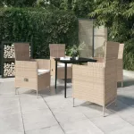 Set de mobilier pentru grădină cu perne, 5 piese, bej GartenMobel Dekor